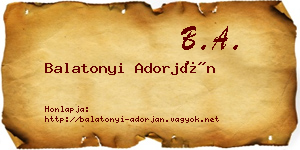 Balatonyi Adorján névjegykártya